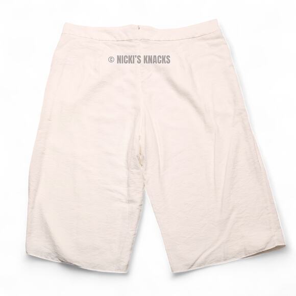 CeCe Wide Leg Cropped Belted Pants Soft Ecru Off White Lightweight Size 20W - Picture 7 of 12